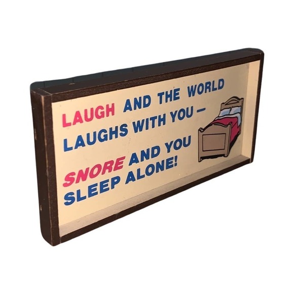Vintage Funny Snoring Wood Sign Humor - Picture 3 of 5